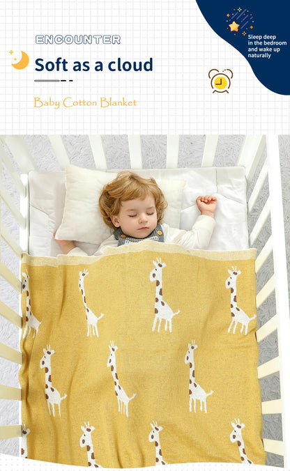 Cotton Knitted Baby Blanket Newborn Boys Girls Super Soft Stroller Basket Swaddle Wrap Plaid 100*80cm Infant Receiving Bed Quilt