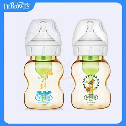 Dr. Brown's newborn glass baby bottle, wide diameter, anti-colic, gas-liquid separation 150ML + 270ML combination set